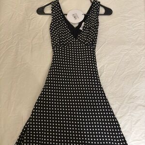 Princess Polly Black and White Sleeveless V-Neck Sundress